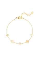 Armband mit fünf Anhängern – Goldfarbe - Goldfarbefarbe