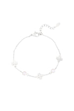 Armband Perle und Kleeblatt - Goldfarben