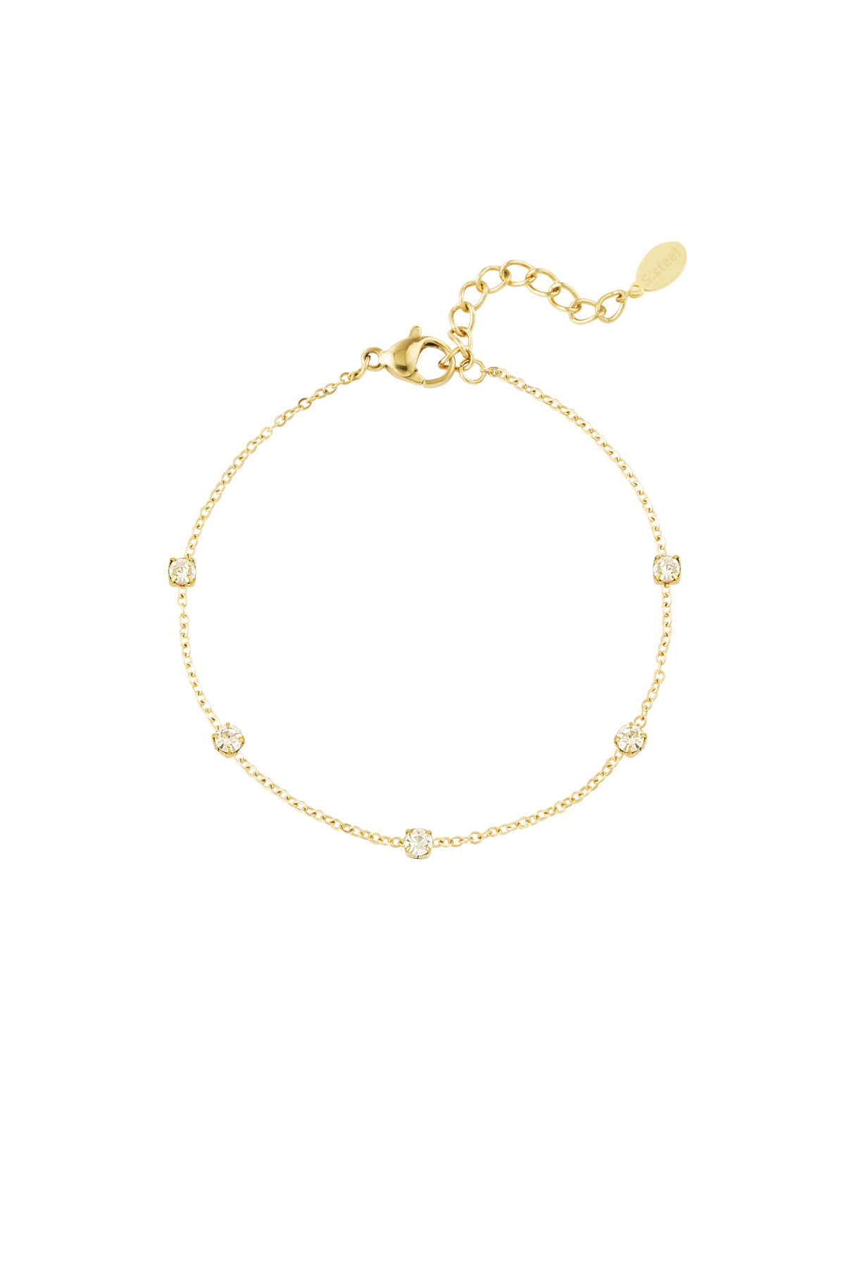 Golden Crystal Bracelet – feines Armband aus Edelstahl mit Strasssteinen in Gold