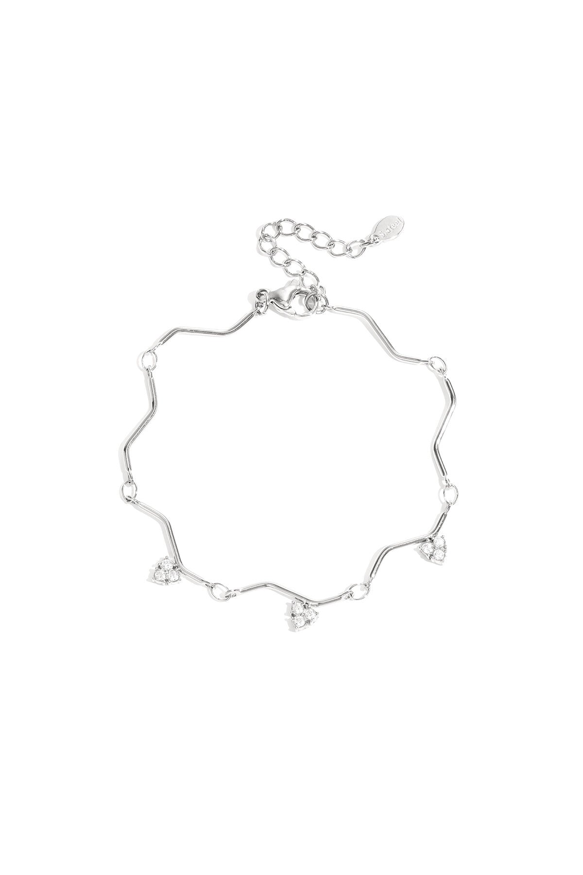 Ocean Curve Bracelet Silver