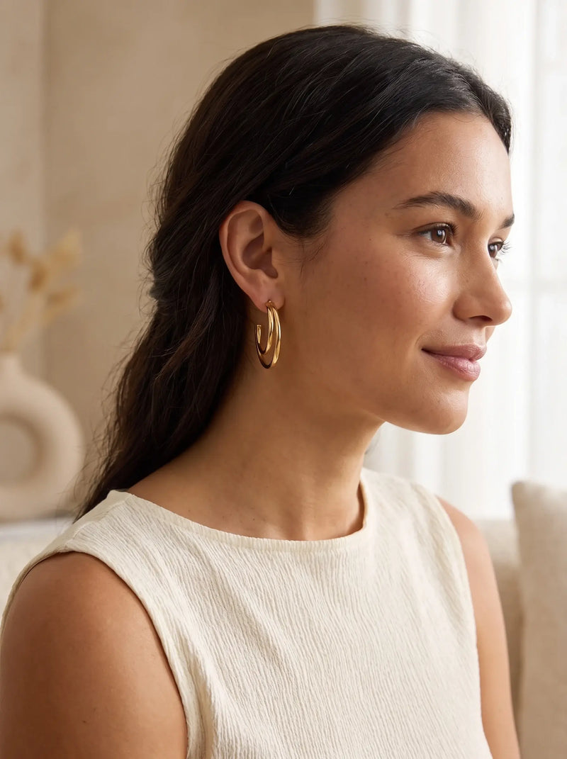 Marlo Double Hoops