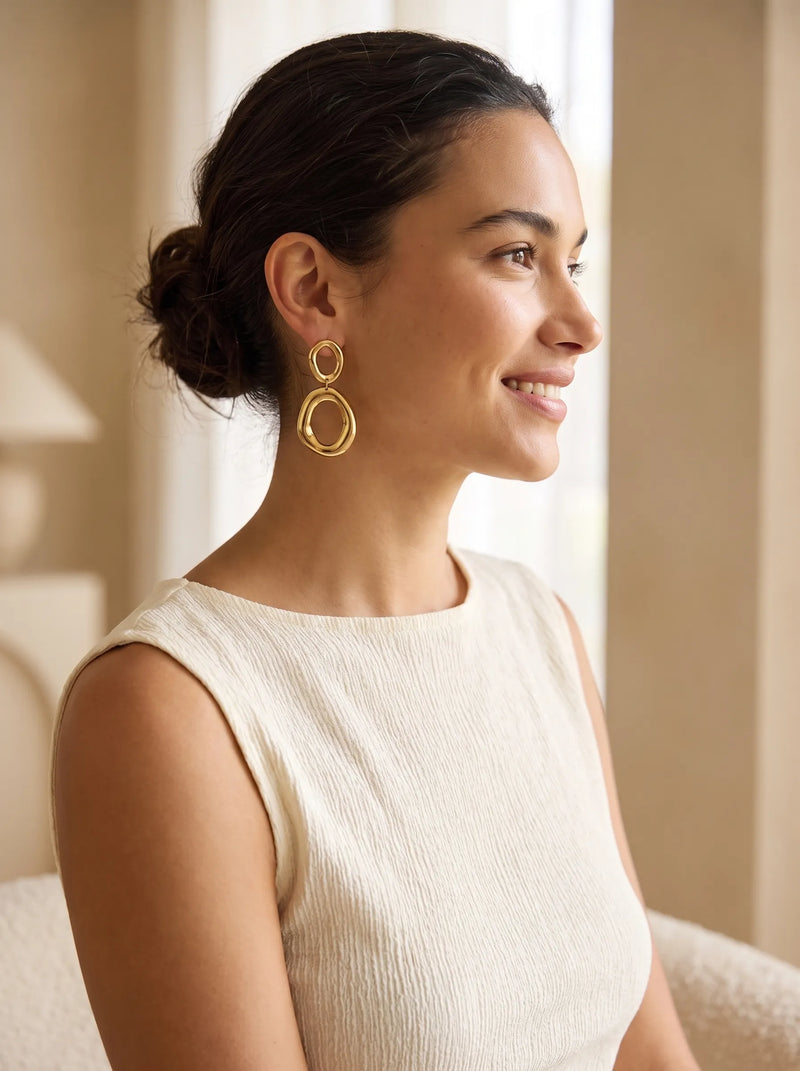 Organic Ring Drop Earrings