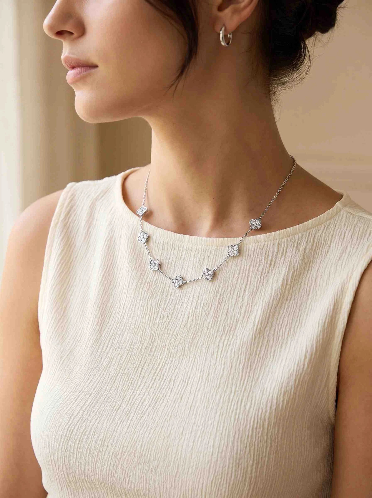 Zirkonia Clover Necklace