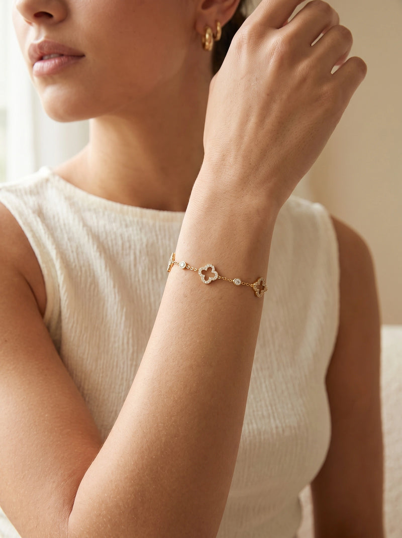 Clover Bloom Crystal Bracelet