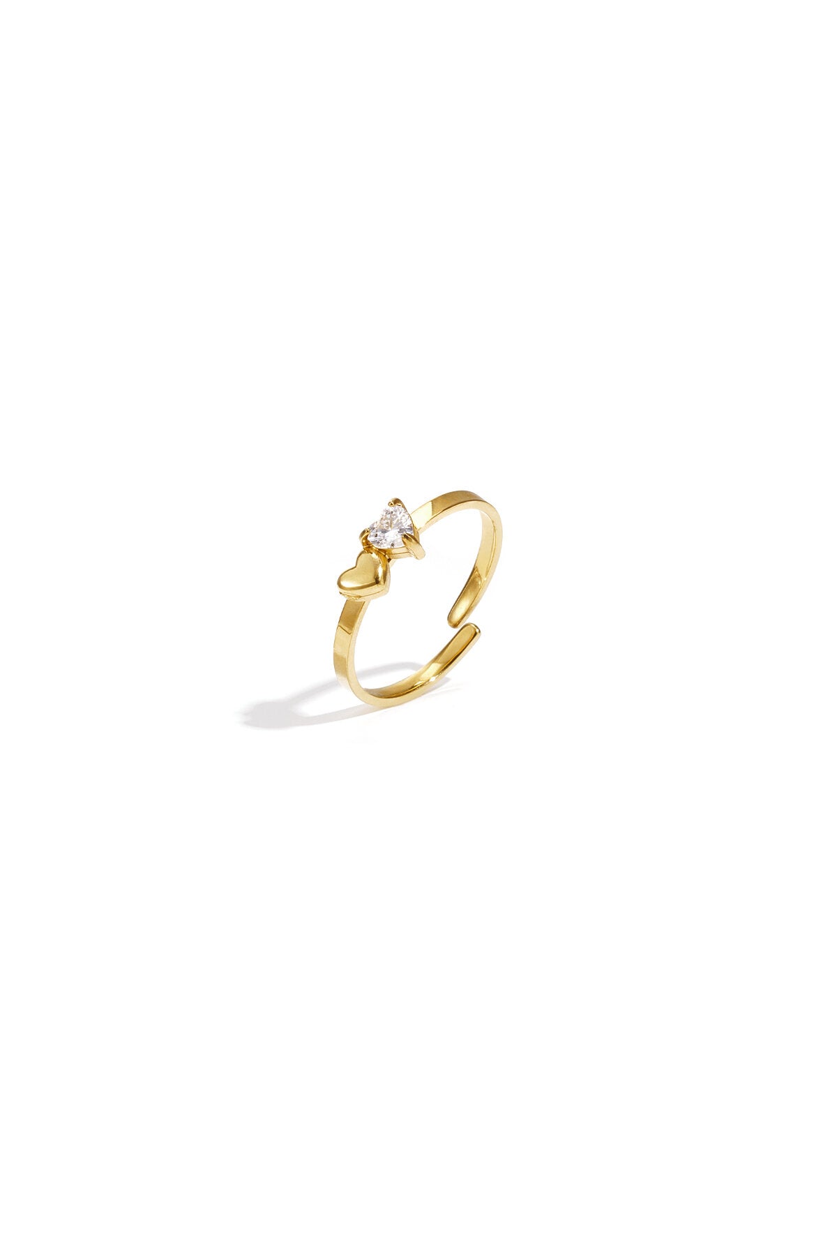 Amora Shine Ring – Ring mit Herzmotiv aus Edelstahl in Gold