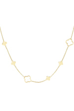 Clover Bloom Necklace – Halskette mit Kleeblatt-Anhängern aus Edelstahl in Gold und Silber