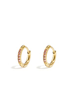 Crystal Spark Ohrringe – Creolen aus Edelstahl mit Strasssteinen in Gold, Weißgold und Rosa