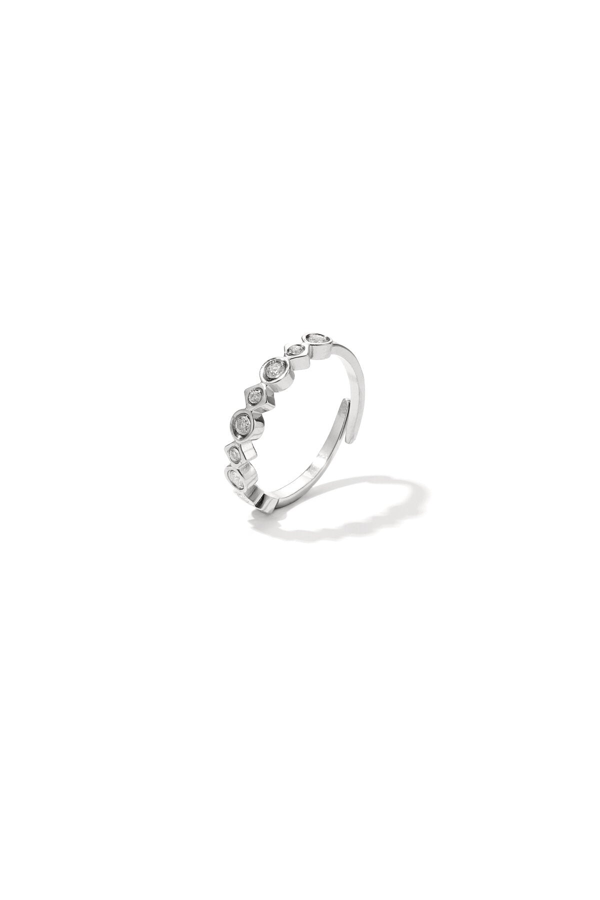 Crystal Spark Ring – verstellbarer Ring aus Edelstahl mit Strasssteinen in Gold und Silber