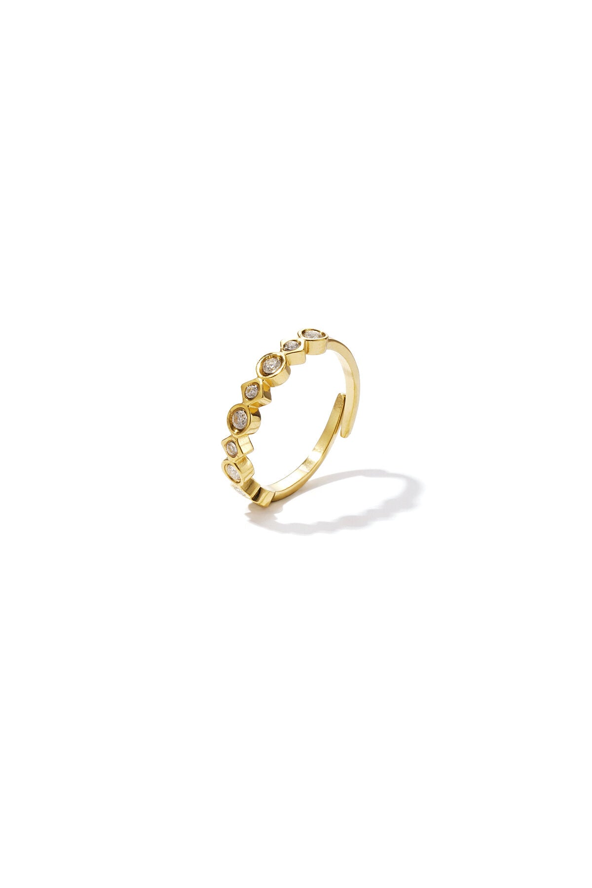 Crystal Spark Ring – verstellbarer Ring aus Edelstahl mit Strasssteinen in Gold und Silber
