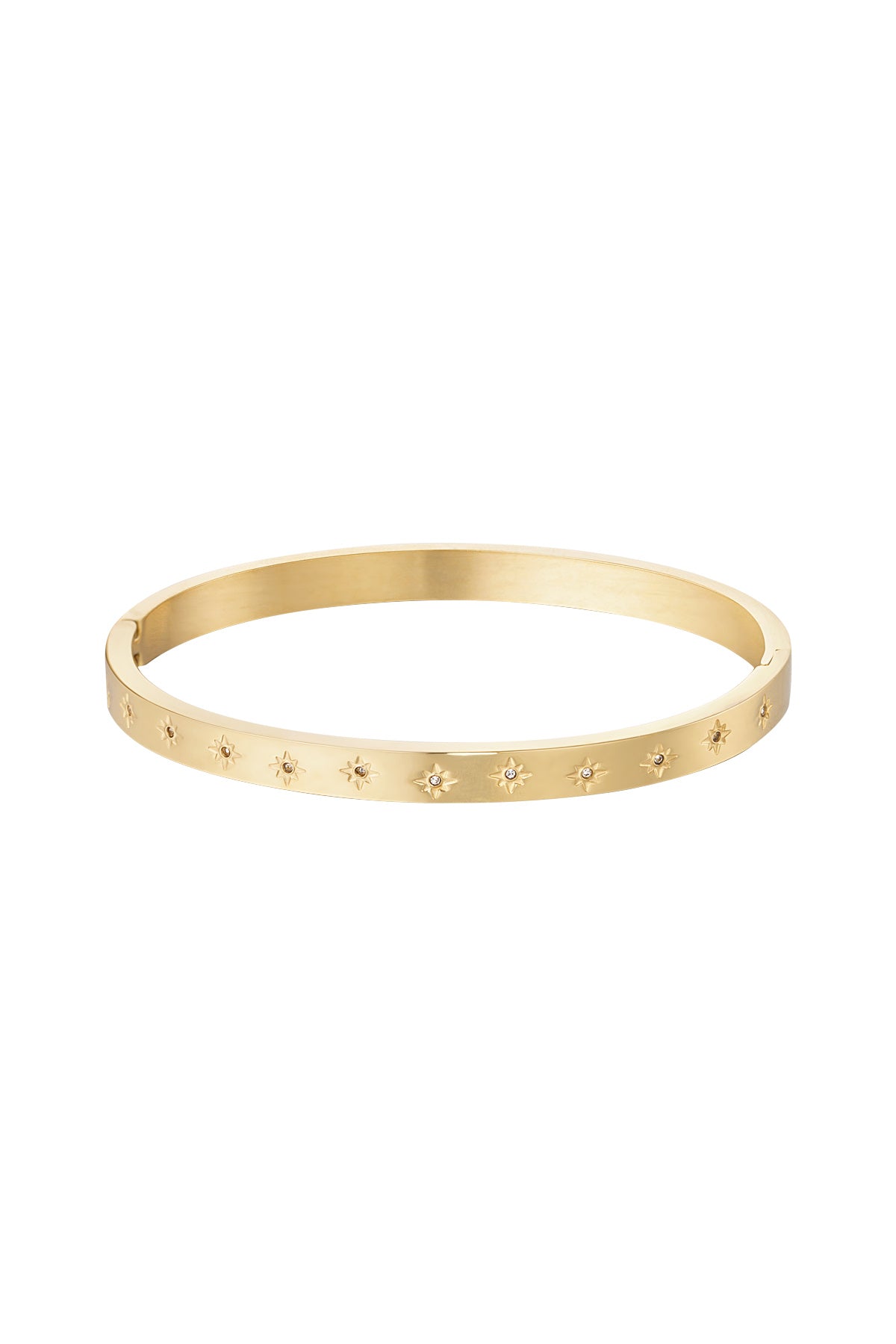 Glow Stone Bangle – Armreif aus Edelstahl mit Strassdetail