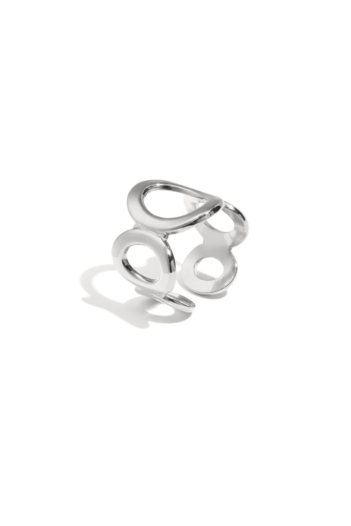 Kora Ring – Ring mit ineinandergreifenden Kreisen aus Edelstahl in Gold und Silber
