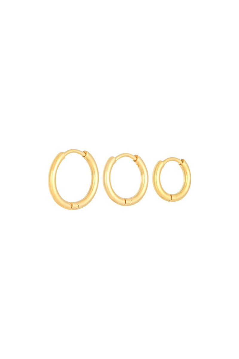 Layered Hoops Set – 3er-Set Creolen aus Edelstahl in Gold und Silber