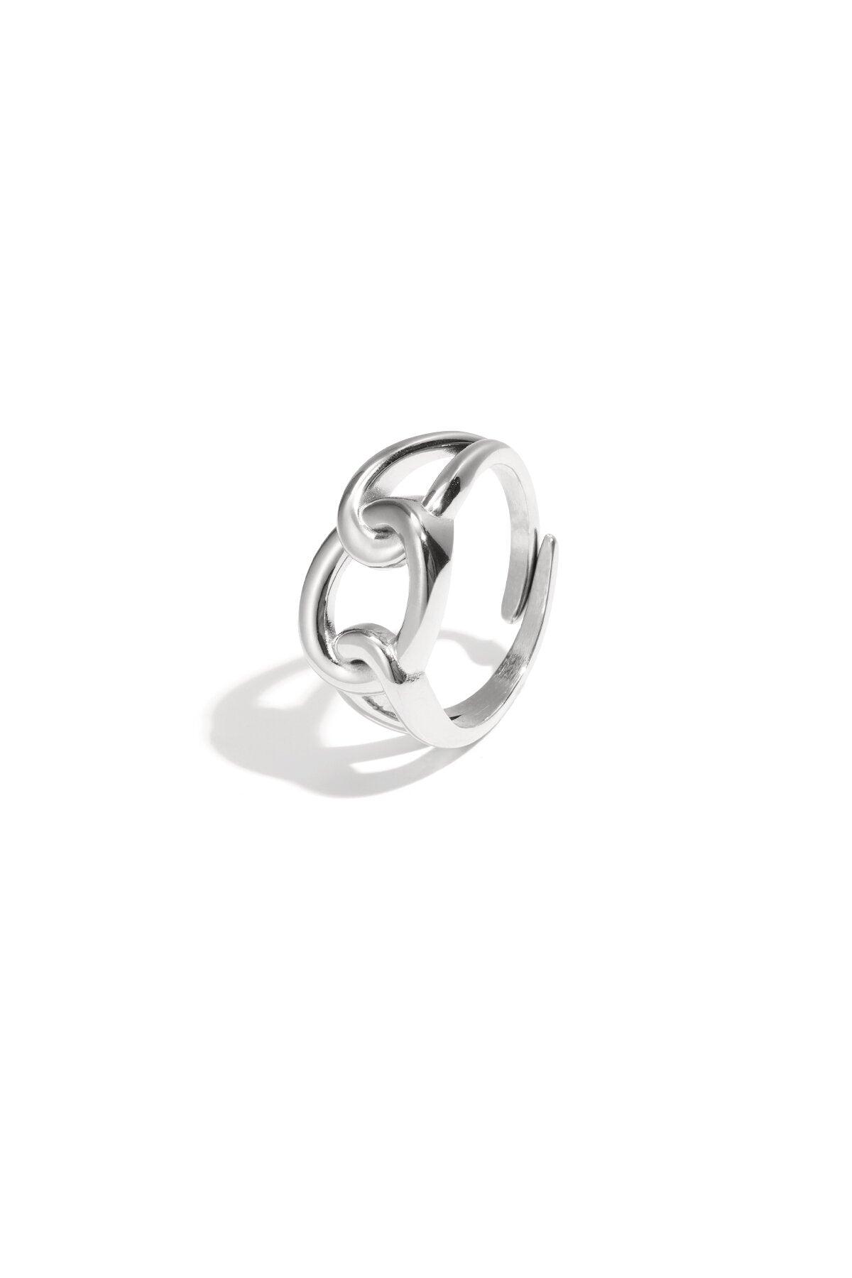 Lia Chain Ring – verstellbarer Ring aus Edelstahl in Gold und Silber