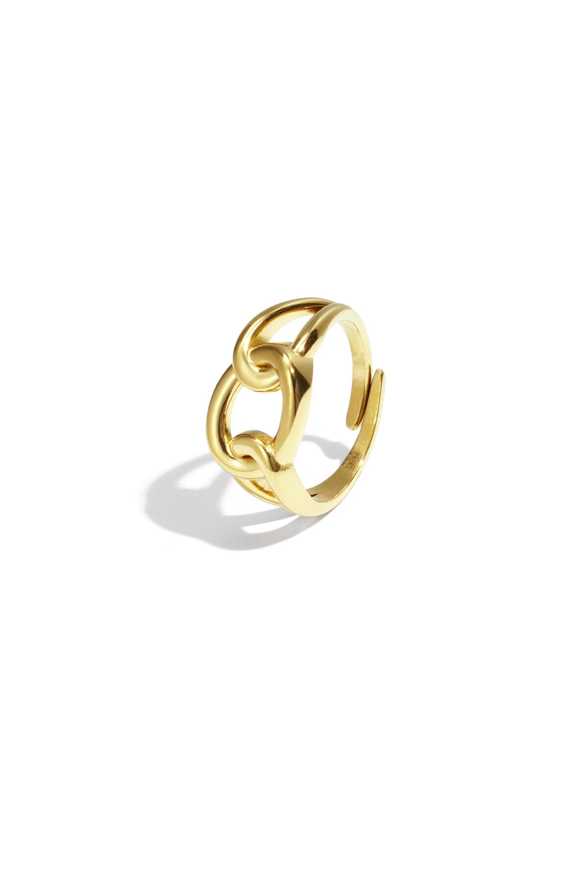 Lia Chain Ring – verstellbarer Ring aus Edelstahl in Gold und Silber