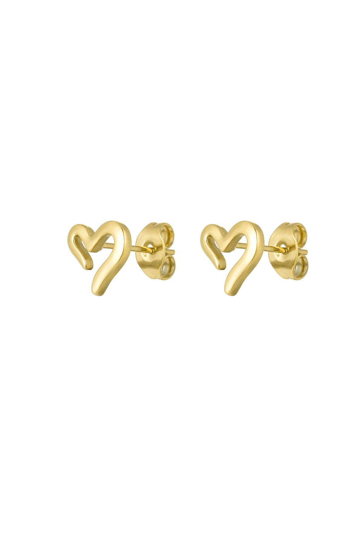 Liora Heart Earrings – Mini-Ohrstecker in Herzform aus Edelstahl in Gold und Silber