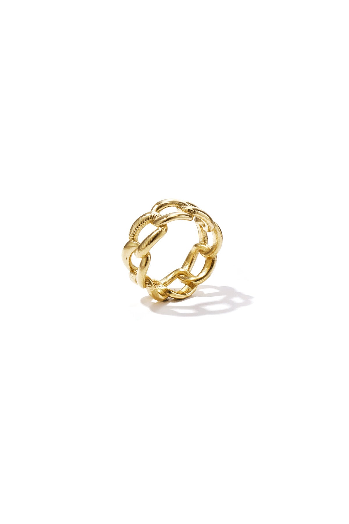 Nori Chain Ring – Ring im Gliederketten-Design aus Edelstahl in Gold