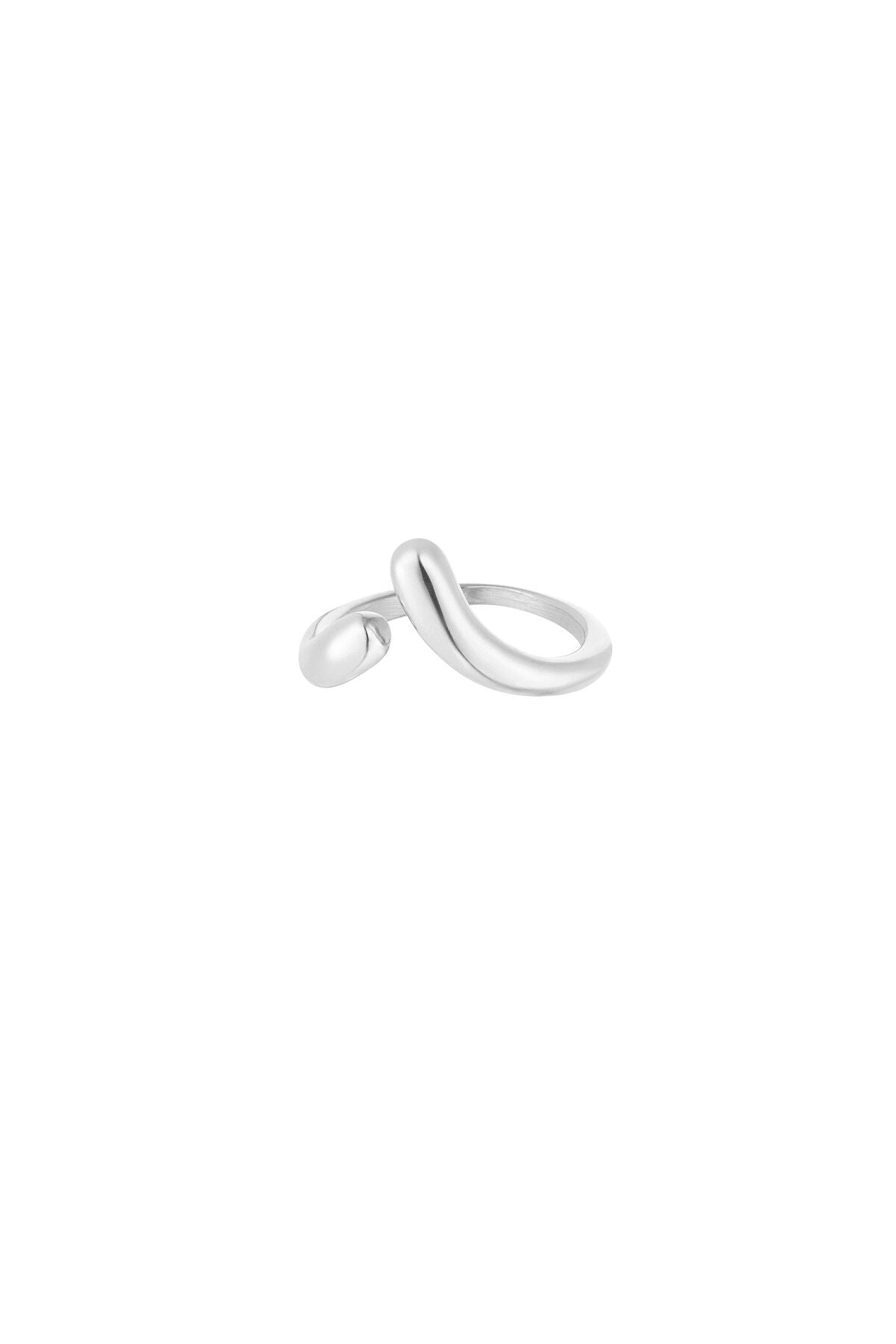 Novara Open Ring – Ring aus Edelstahl mit offenem Tropfen-Detail in Gold und Silber