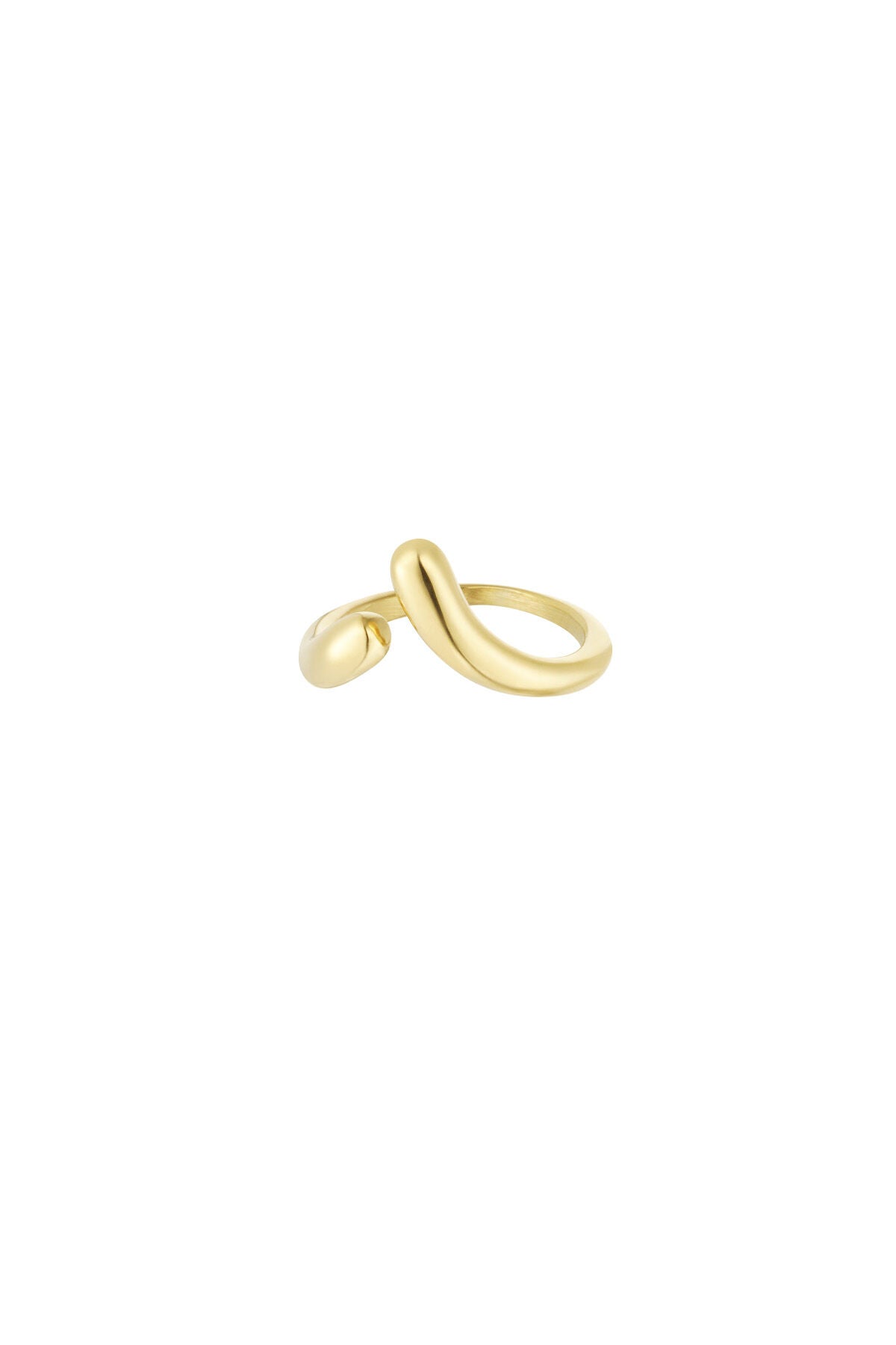 Novara Open Ring – Ring aus Edelstahl mit offenem Tropfen-Detail in Gold und Silber