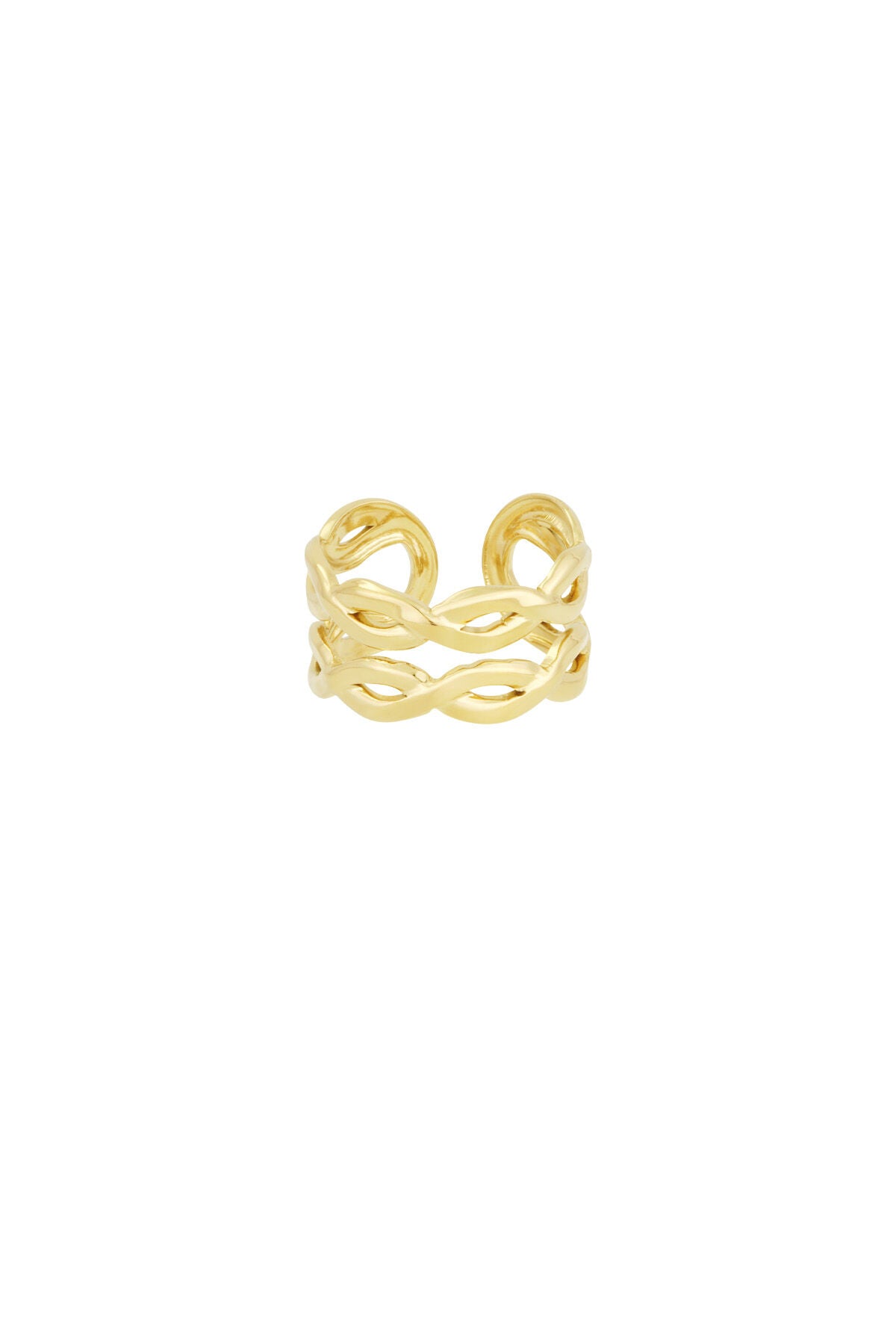 Orla Twist Ring – geflochtener Statement-Ring aus Edelstahl in Gold und Silber