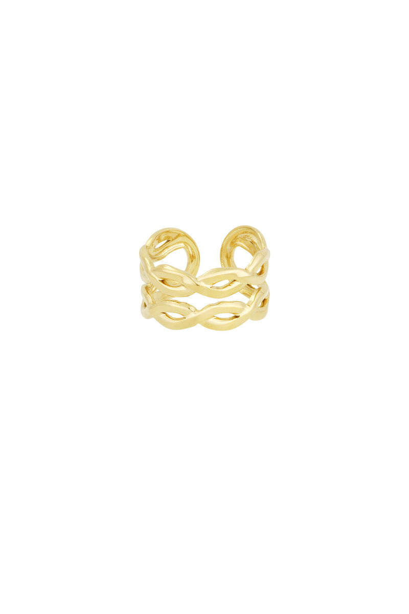 Orla Twist Ring – geflochtener Statement-Ring aus Edelstahl in Gold und Silber