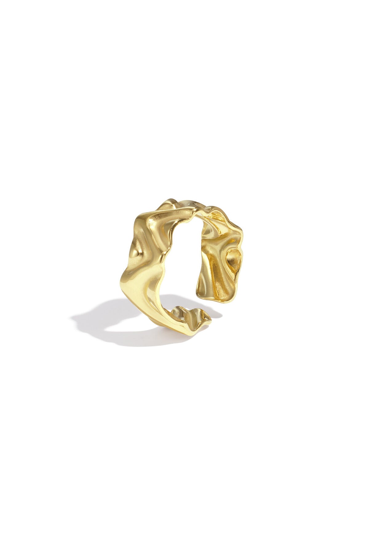 Sculpta Curve Ring – organisch geformter Ring aus Edelstahl in Gold und Silber
