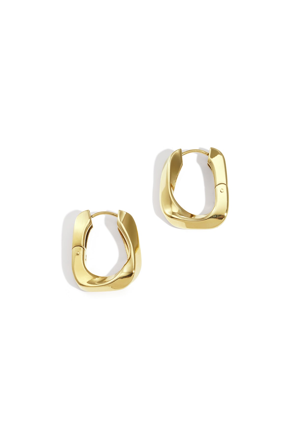 Sculpted Hoop Earrings – eckige Creolen aus Edelstahl in Gold und Silber