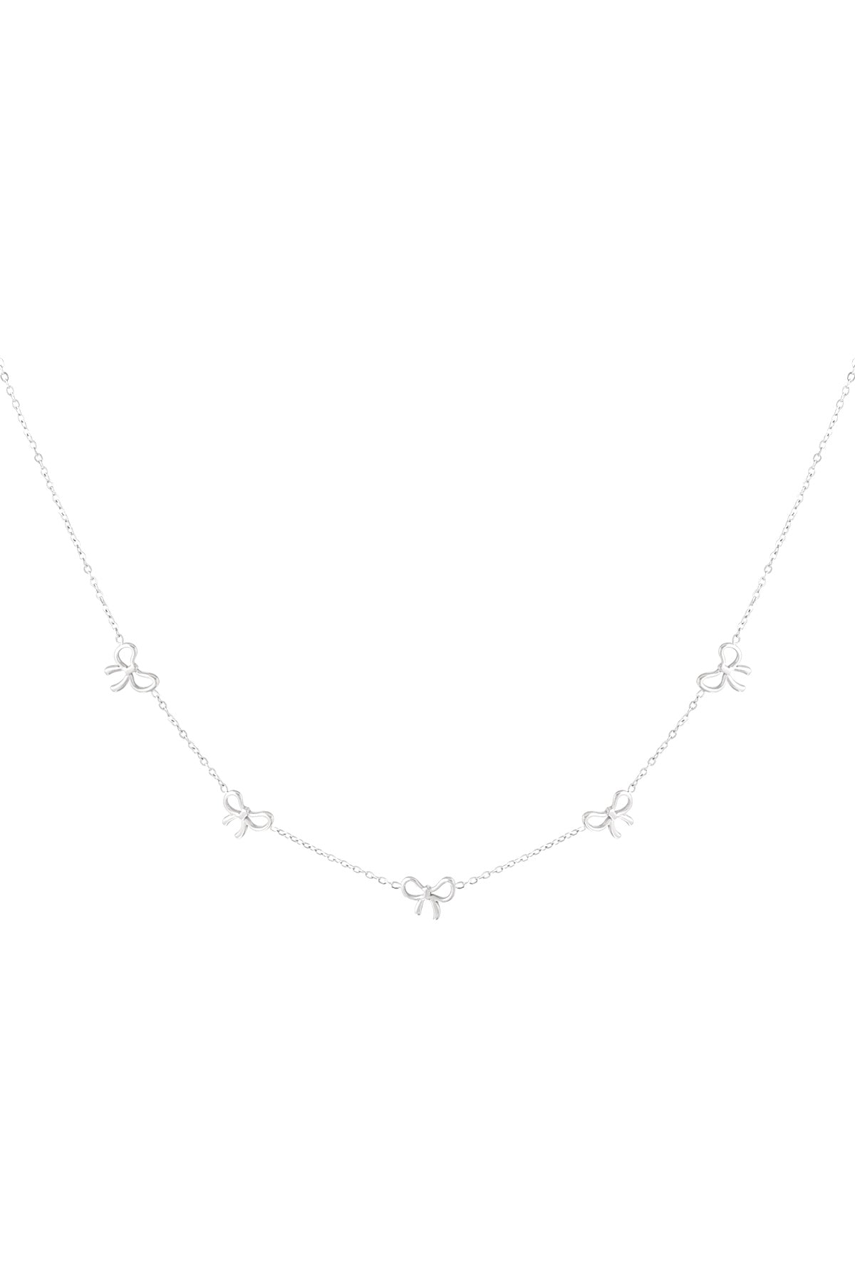 Seline Knot Necklace – Halskette mit Schleifen-Anhängern aus Edelstahl in Gold und Silber