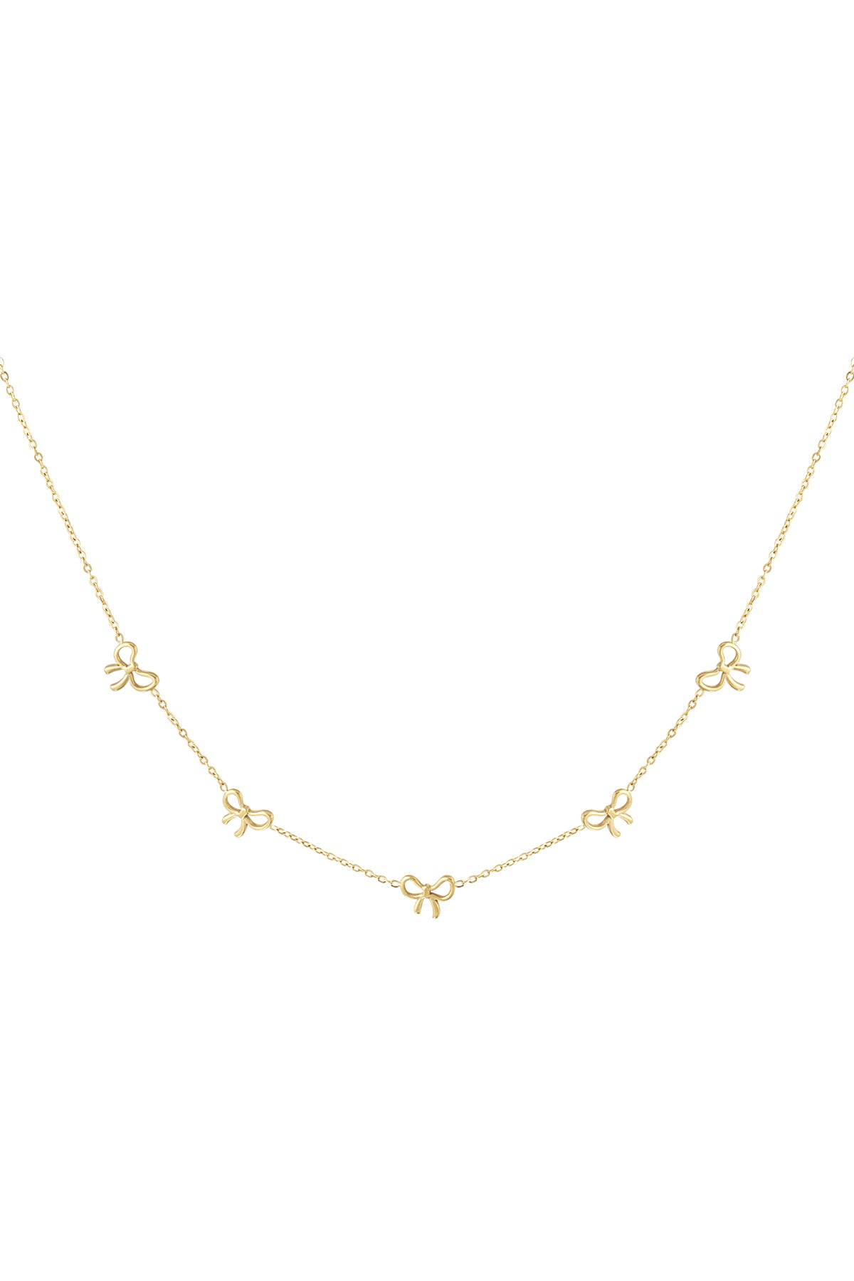 Seline Knot Necklace – Halskette mit Schleifen-Anhängern aus Edelstahl in Gold und Silber