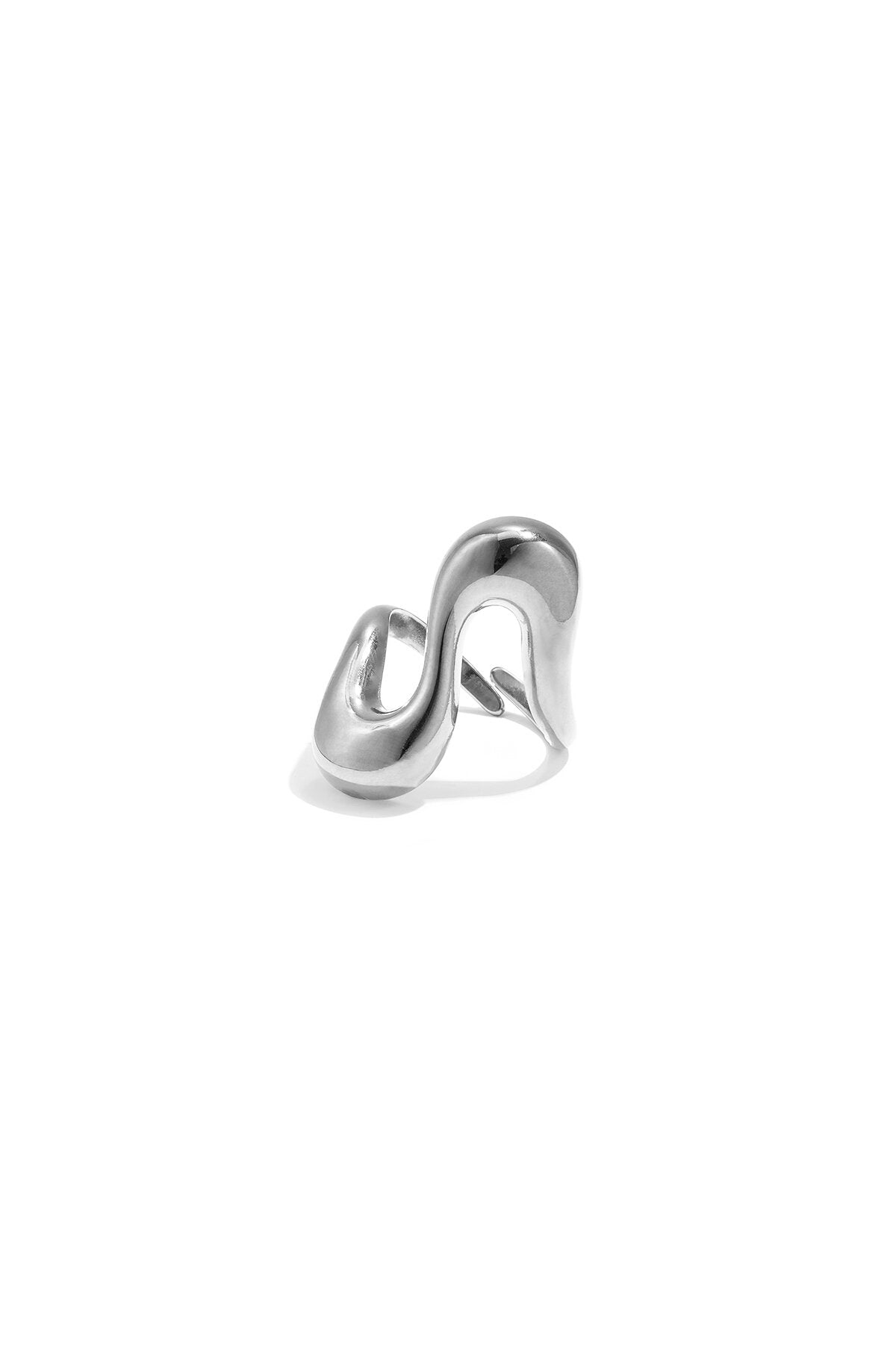Sera Flow Ring – verstellbarer Statement-Ring aus Edelstahl in Gold und Silber