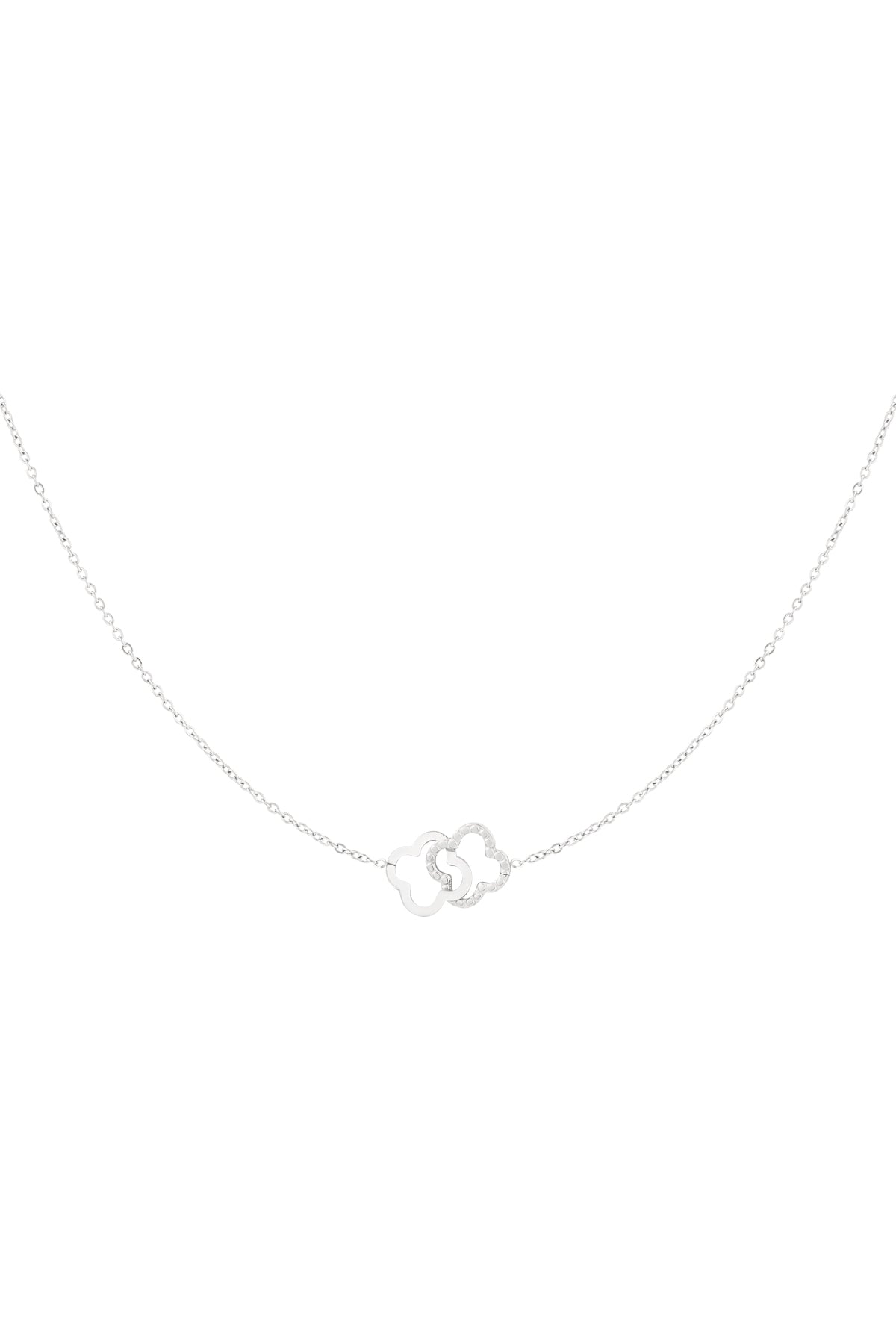 Twin Clover Necklace – Halskette mit Kleeblatt-Anhänger aus Edelstahl in Gold und Silber