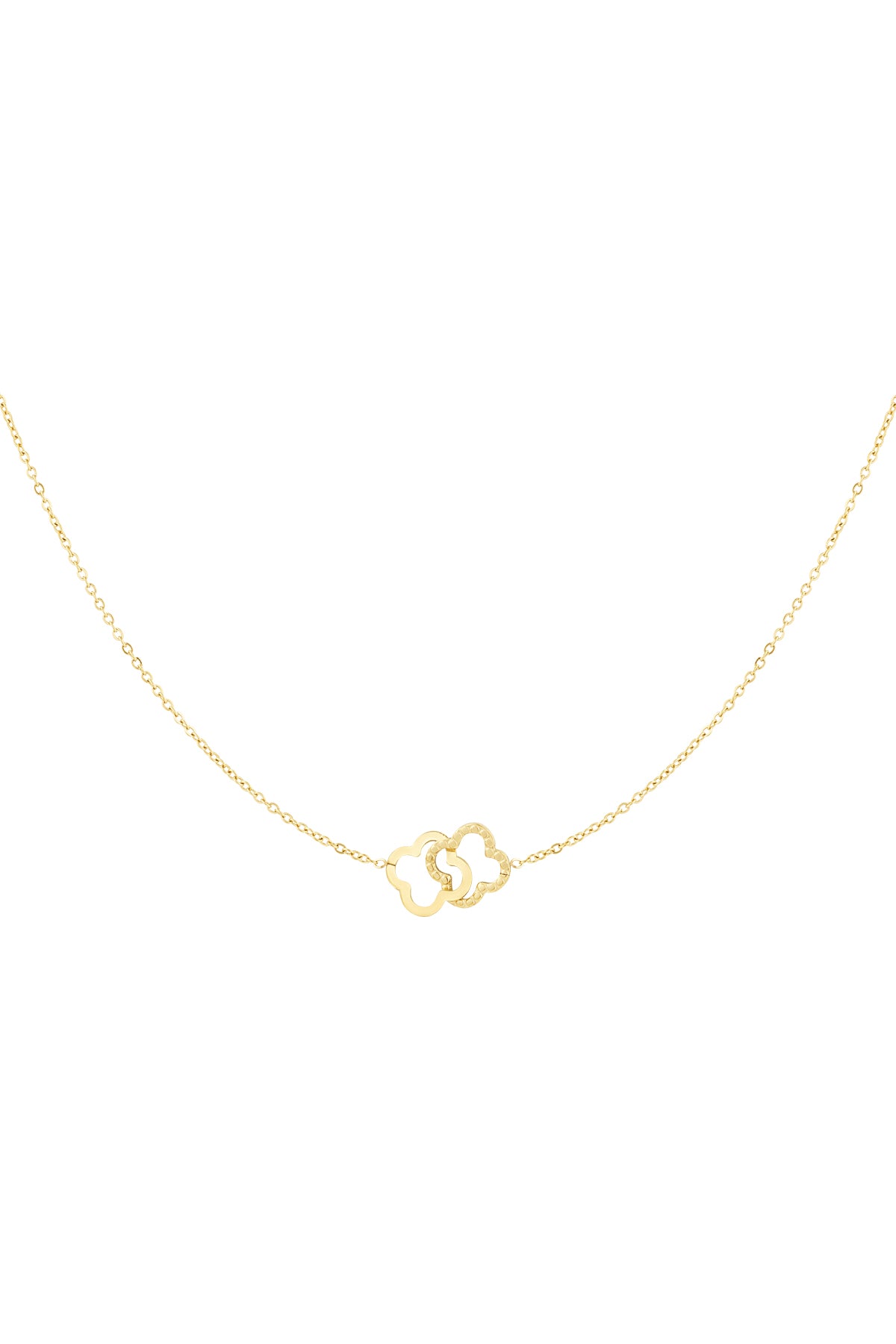 Twin Clover Necklace – Halskette mit Kleeblatt-Anhänger aus Edelstahl in Gold und Silber