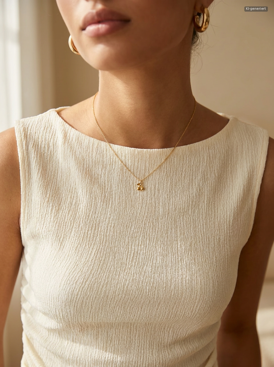 Cherry Charm Necklace getragen 1 (KI-generiert)